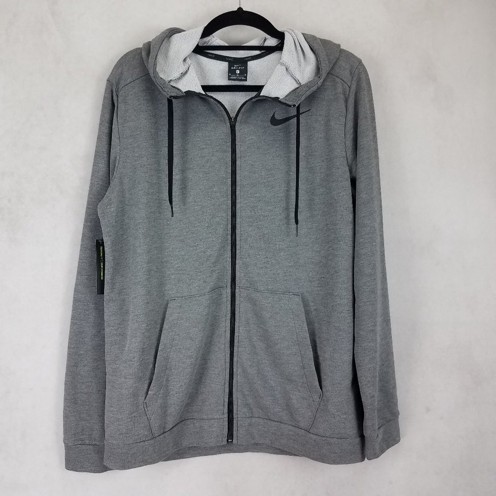 NEW Nike Training Therma Standard Fit Dri-FIT Men's M Zip up Hoodie NWT $60 Gray